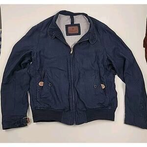 Mossimo Dutti Racing Jacket Men’s Large 40 Blue - Leather Accents